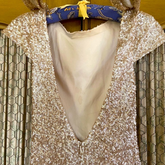 Champagne Sequined Evening Dress - Picture 5 of 10